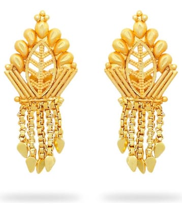 LUV FASHION Golden Chandbalis Earrings ( Pack of 1 )