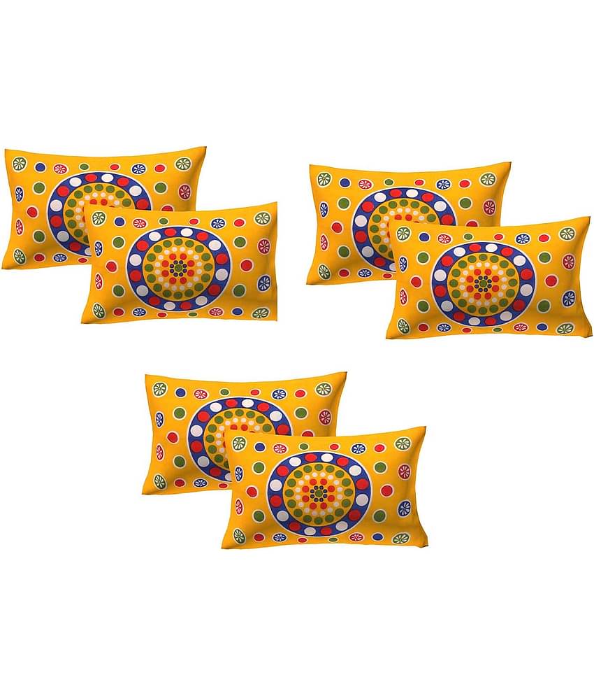 AJ Home Pack of 6 Yellow Pillow Cover