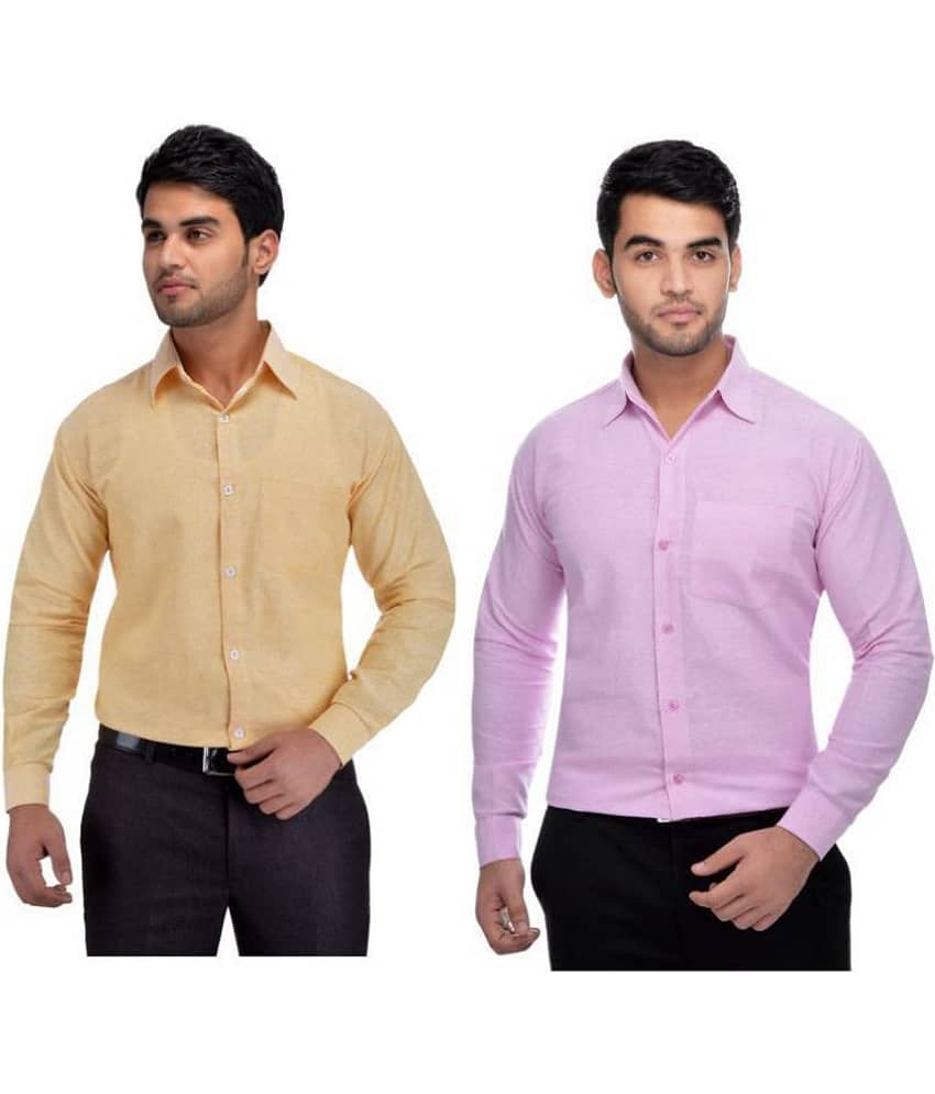 DESHBANDHU DBK Cotton Regular Fit Full Sleeves Men's Formal Shirt - Multi ( Pack of 2 )