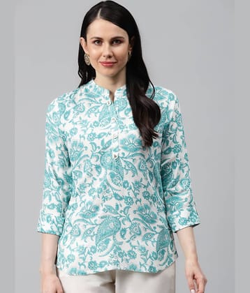 HIGHLIGHT FASHION EXPORT Women's Cotton A-Line Top ( Blue )