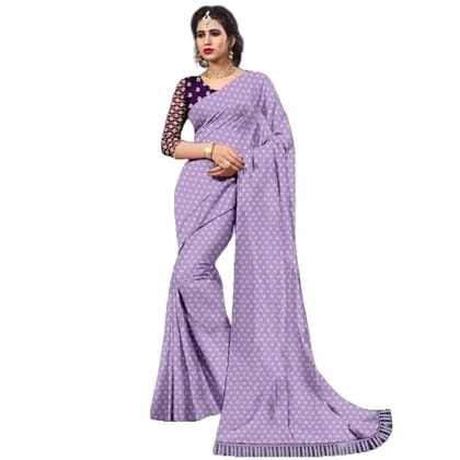Women's Moss Chiffon Saree with Unstitched Heavy Embroidered Blouse – Ethnic Wear