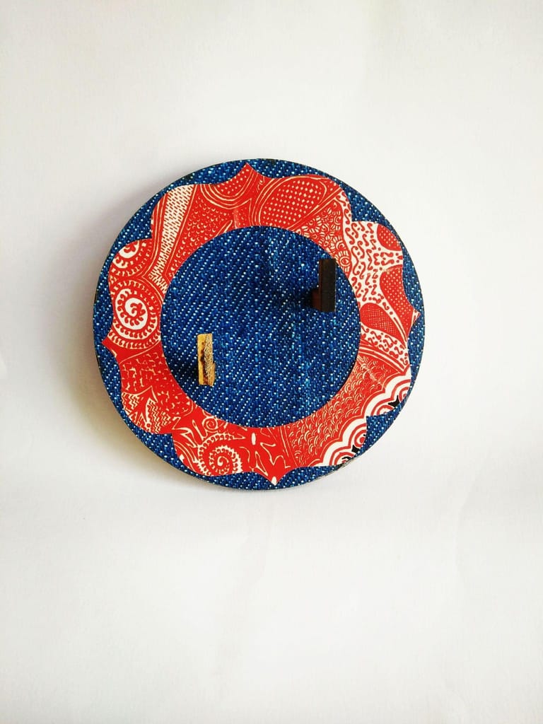 KEY HOLDER - CIRCLE BLUE DENIM BASE WITH ENIGMA ARTWORK FRAME - Jeans | Buy online on ZillyBuy