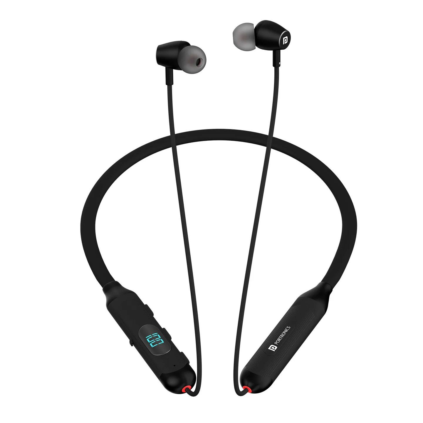 Portronics Harmonics Z8, LED Battery Display, 40 Hour Playtime, Game & Music Mode, Type C Fast Charging (Black)