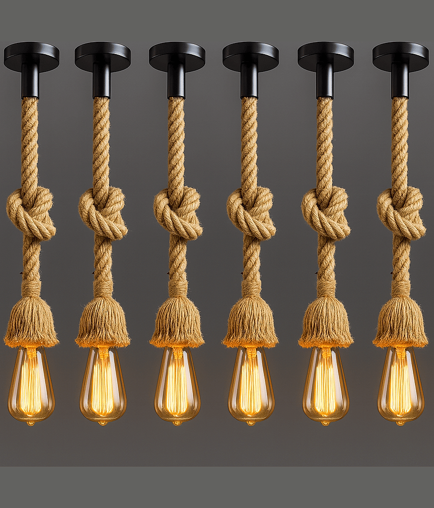 Spark World Plastic Yellow Ceiling Lights - Pack of 6