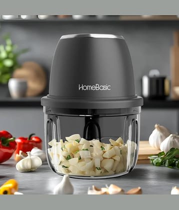 HOMEBASIC Mini Food Processor Plastic Electric Chopper 350 ml ( Grey )