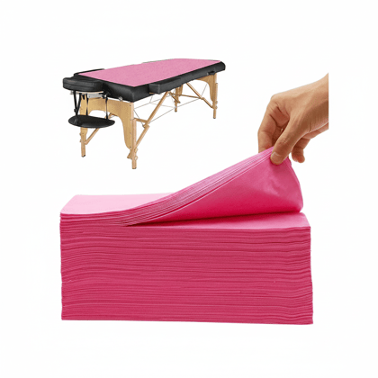 KUDIZE Disposable Non-Woven Bed Sheet (31 x 72 Inch) for Hospital, Hotel, Clinic, Spa, Travelling, Saloon, Saunas, Tattoo and Outing for Man, Woman, Elderly and Baby Care. (Pink, Pack Of-25)
