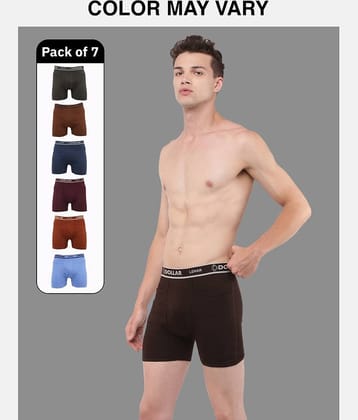 Dollar Lehar Mens Combed Cotton Trunk - Pack of 7 - (Colour May Vary)