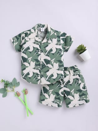 Green Tropical Print Co-ord Set-6-9 m