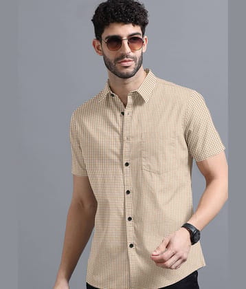 VTEXX Cotton Blend Regular Fit Checks Half Sleeves Men's Casual Shirt - Mint Green ( Pack of 1 )