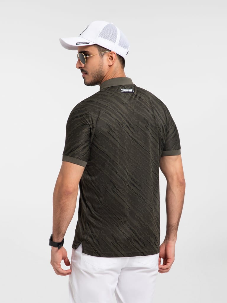 AH Military Olive Camo Polo