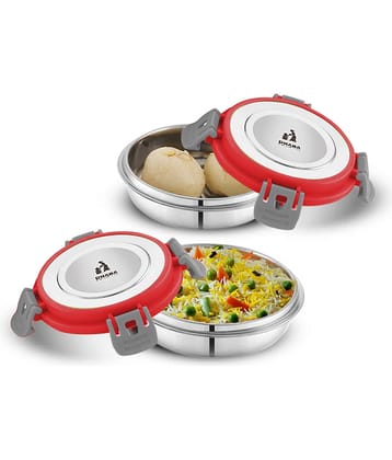 Dhara Stainless Steel Fit-N-Fresh 200ML Stainless Steel Insulated Lunch Box 2 - Container ( Pack of 2 )