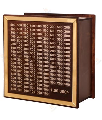 Midastra Engineered Wood Brown Madagascar Piggy Bank ( Pack of 1 )