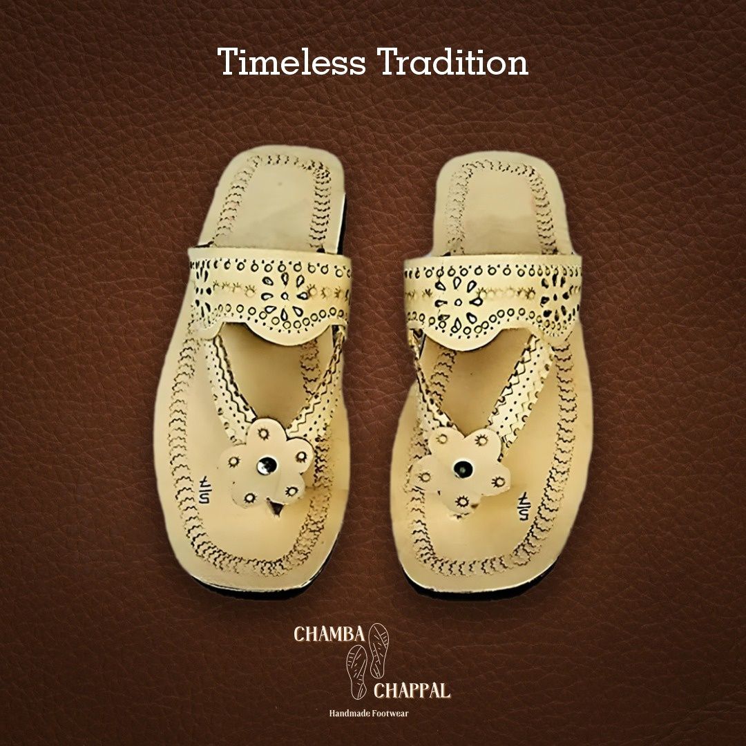 Authentic Chamba Flower Design Chappals- Size 39