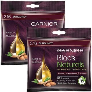 Garnier Black Naturals Crme Riche Hair Color, Burgundy - Pack Of 2 (40ml)