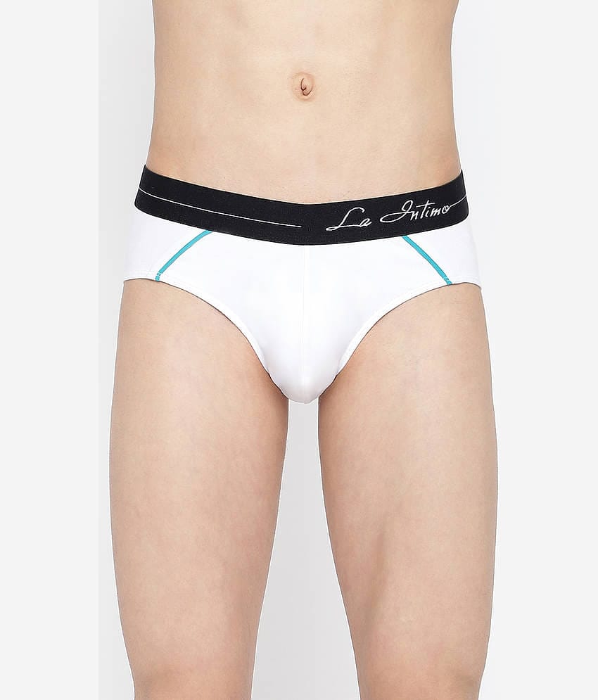 La Intimo Pack of 1 Lycra Briefs For Men's ( White )
