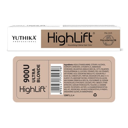 Yuthika Professional High Lift Creme Hair Colour Ultra Blonde 50g, Permanent Hair Color for Women & Men