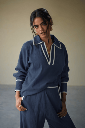 VOYLA CRUSHED COTTON TOP-XS