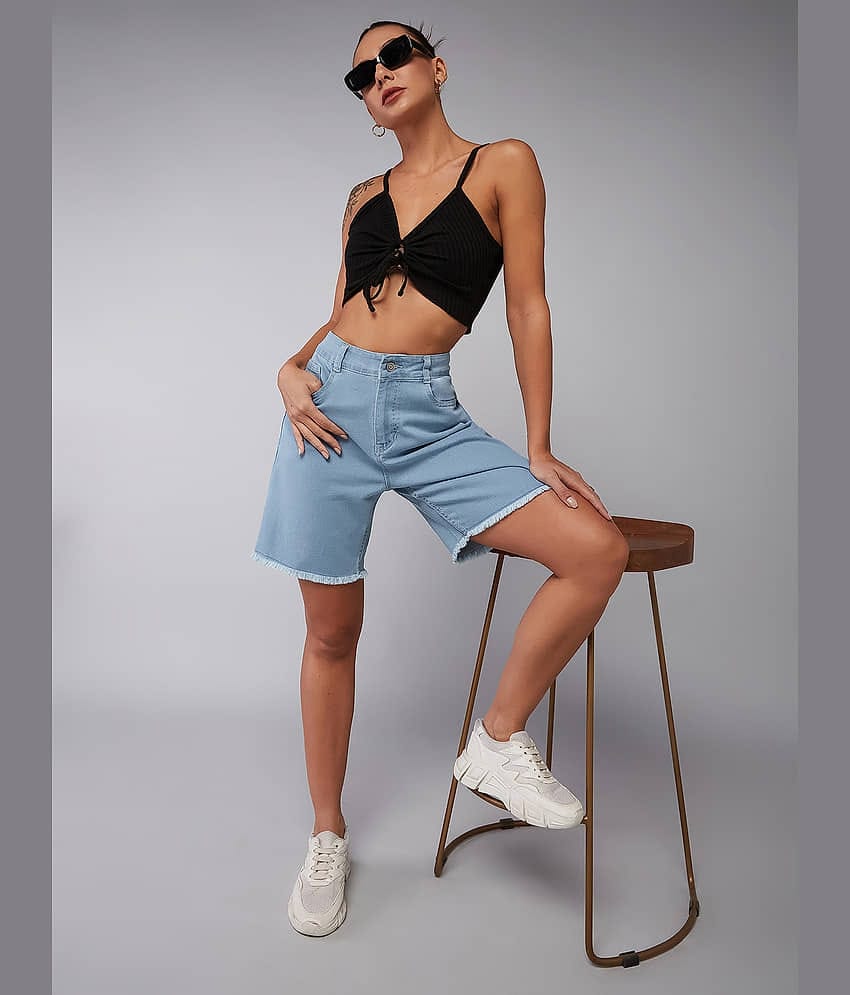 Dolce Crudo Women Denim Bermuda ( Blue )