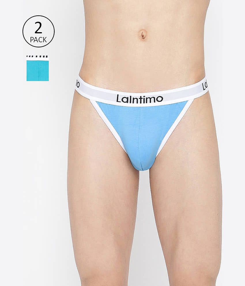 La Intimo Pack of 2 Cotton Bikini For Men's ( Multicolor )