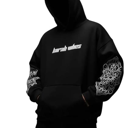 Ami Bolchi Korah Vibes Black Oversized Hoodie for Men Streetwear Tribal Sleeve Print Winter Sweatshirt Ami Bolchi Korah Vibes Black Oversized Hoodie for Men Streetwear Tribal Sleeve Print Winter Sweatshirt