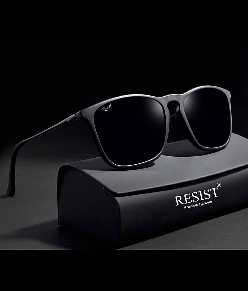 RESIST EYEWEAR Black Rectangular Sunglasses ( Pack of 1 )