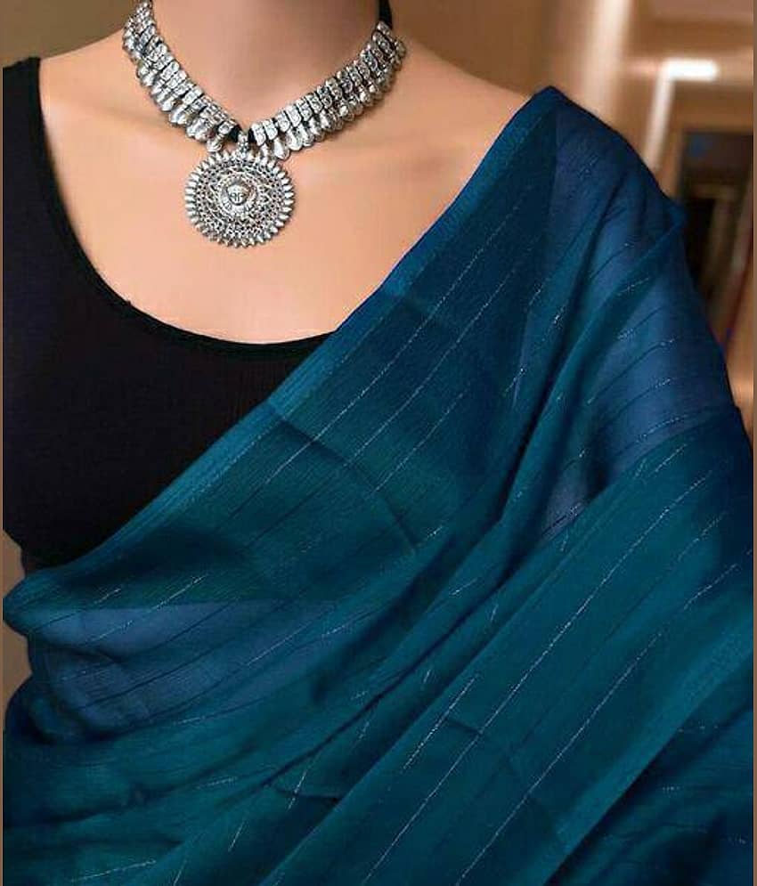 Shree Gullak Silk Georgette Printed Saree With Stitched Blouse ( Mint Green )