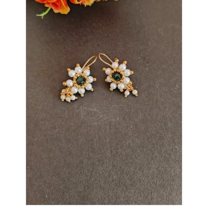 Flower Bugadi with Green Crystal