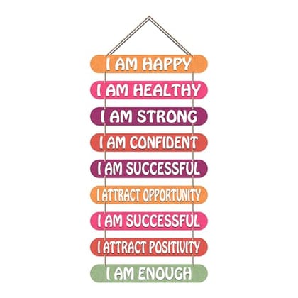 I Am Healthy I Am Confident I Am Successful MDF Wall Hanging Decor