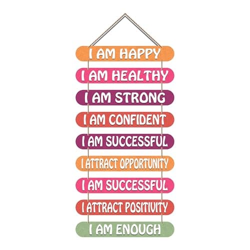 I Am Healthy I Am Confident I Am Successful MDF Wall Hanging Decor