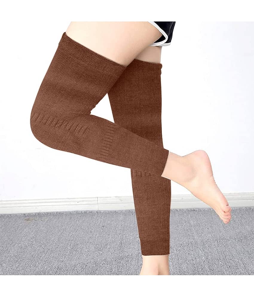 Infispace Pack of 2 Woollen Men's Solid Full Length Socks ( Brown )