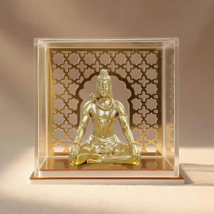 Brahma 3D Farm God Idol Lord Shiva with Temple| Lord Shiva Idol for Car dashboard, Home Decor, Pooja Room, Study Table, Living Room & Office Decoration | Gift Item