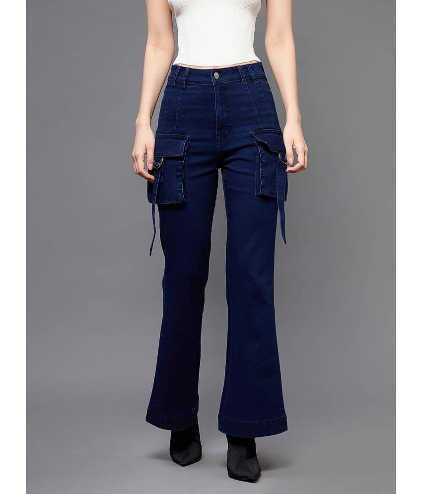 Miss Chase - Navy Blue Denim Bootcut Women's Jeans ( Pack of 1 )