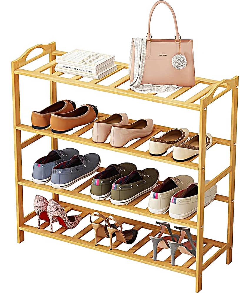 Shopper52 Wooden 4 Tier Shoe Rack