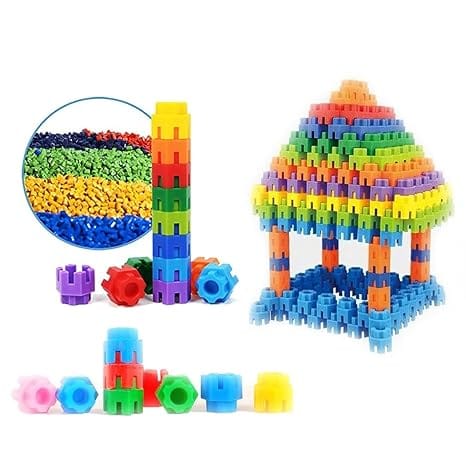 Kids Smart Activity Fun and Learning Train Blocks Candy Toys Plastic Building Blocks Assemble Educational Learning Girls Boys Toys for Children (240+ Hexagon Shape Block)