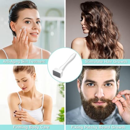 140 Titanium Adjustable Microneedling Derma Stamp | Professional Dermastamp for Face, Hair, Beard & Scalp | Skin Repair, Anti-Aging & Hair Growth | Reusable Home Use Microneedling Pen