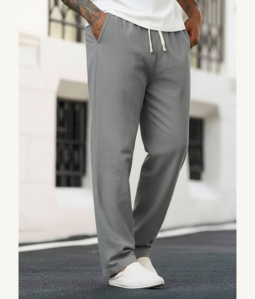 HARPITA Regular Men's Korean Pant - Light Grey ( Pack of 1 )