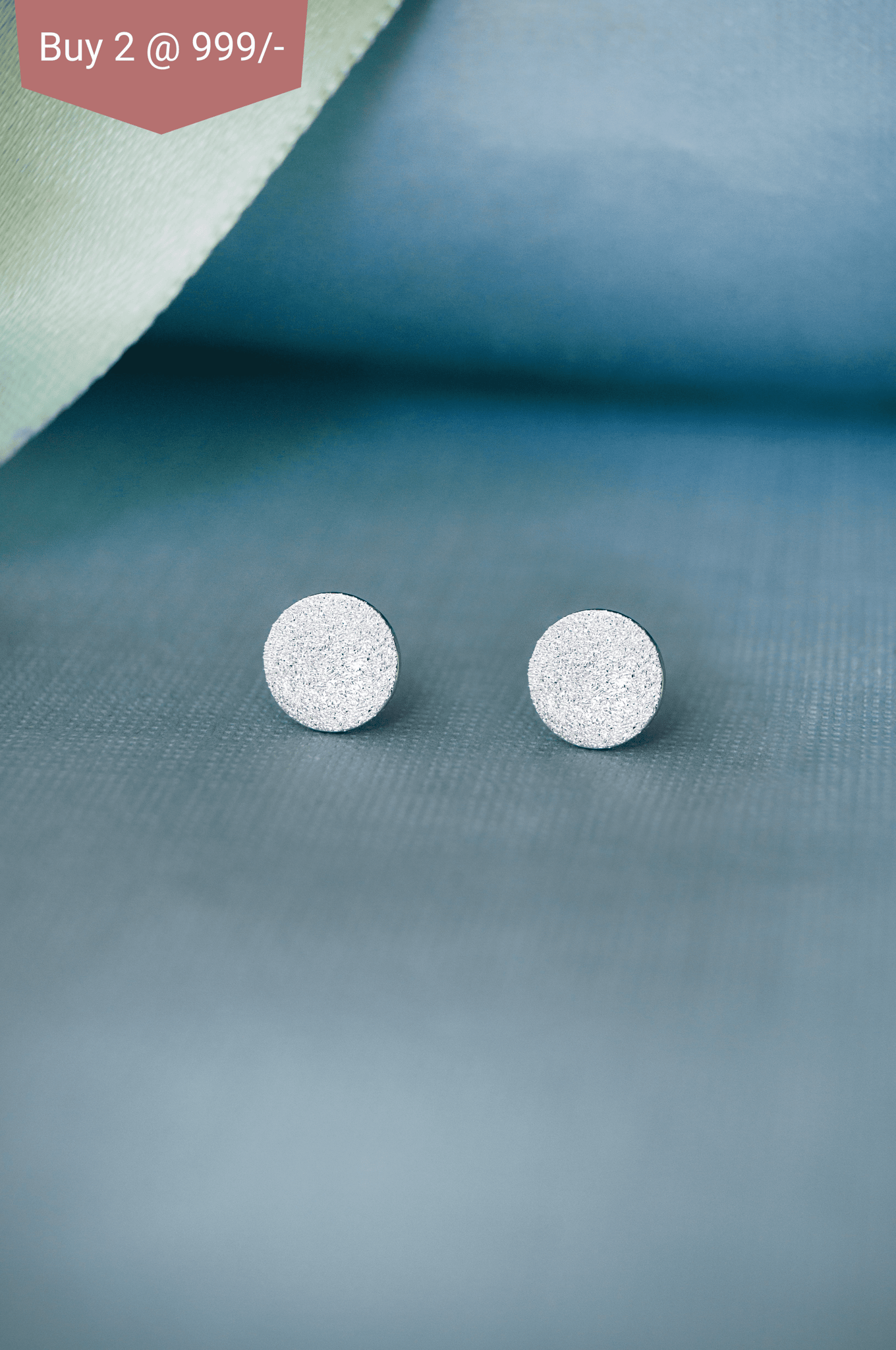 Sparkly Circle Mini Sterling Silver Stud Earrings-Silver