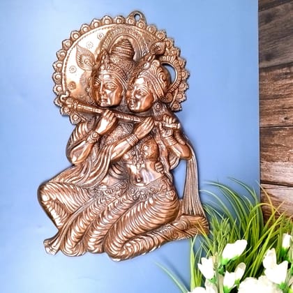 Radha Krishna Wall Hanging Idol | Shri Radha Krishna Large Wall Art Statue - for Gift, Home, Big Walls, Living Room, Office, Puja Room Decor - 21 Inch-Design 1