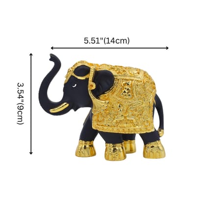 Gold-Plated Black Elephant Decor Piece  Elegant and Unique Home Accent