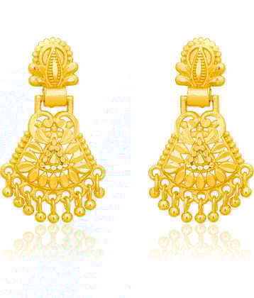LUV FASHION Golden Chandbalis Earrings ( Pack of 1 )