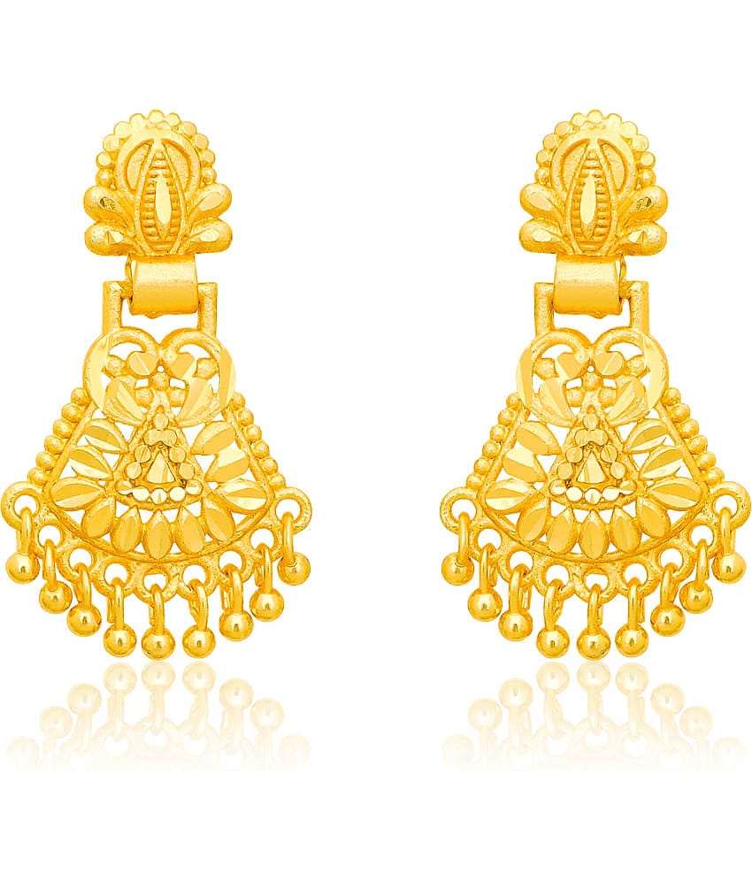 LUV FASHION Golden Chandbalis Earrings ( Pack of 1 )