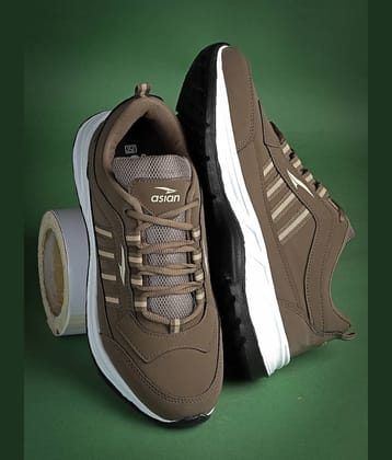 ASIAN TOOFAN-04 Beige Men's Sports Running Shoes