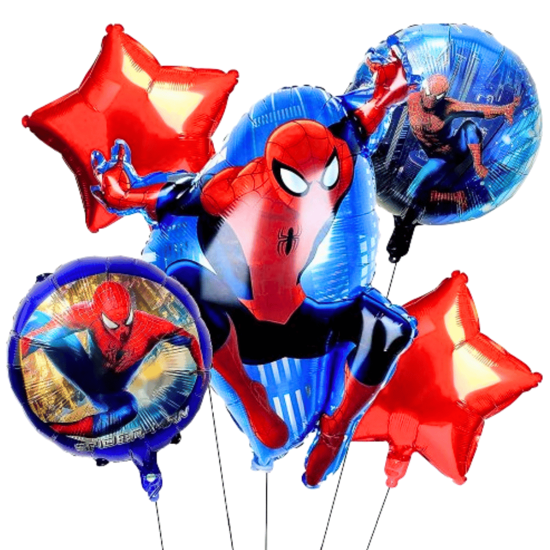 SpideyMan Theme Foil balloon Set - Helium Filled - 5PC