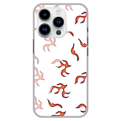 Orange Mini Flames - Clear Printed Silicone Case For Apple iPhone Models-Apple iPhone 12 Pro Max