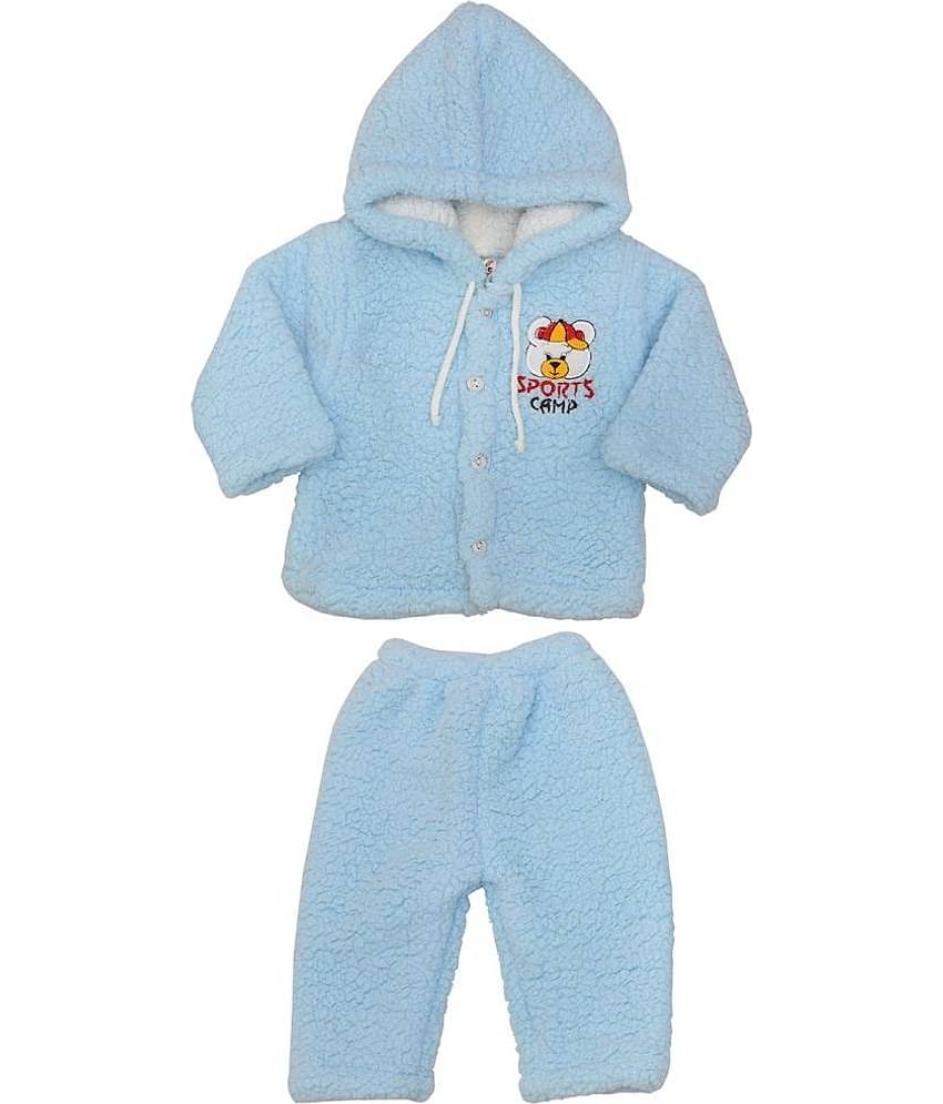 Little ones Pack of 1 Baby Boys Cotton Blend Sweatshirts & Trouser ( Blue )