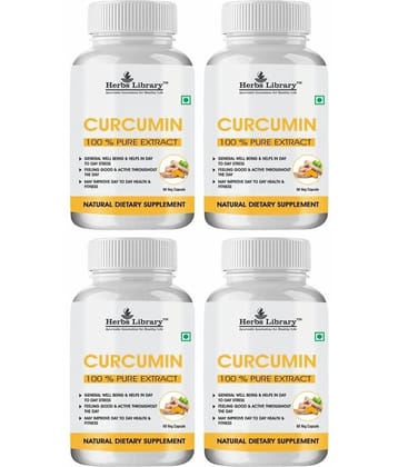 Herbs Library Curcumin Supplement Improve Health & Fitness 60 Capsules Each (Pack of 4)