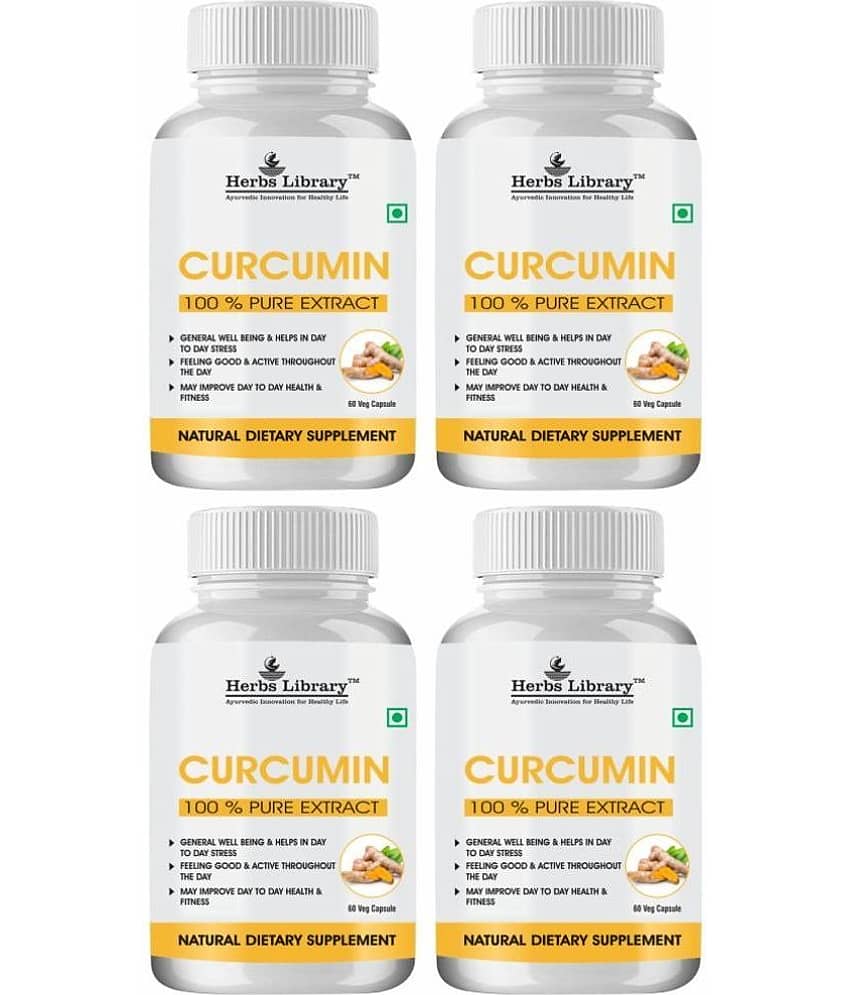 Herbs Library Curcumin Supplement Improve Health & Fitness 60 Capsules Each (Pack of 4)