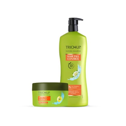 Trichup Hair Fall Control Kit – Shampoo 640 ml & Hair Cream 200 ml – Herbal Hair Care for Stronger, Healthier Hair