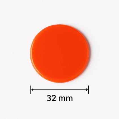 Plain Token Coin - Orange Color (100 Coins) - 32 mm (1.25 Inch) Diameter - Tea Tokens - Coffee Coins - Business Game Coin - Plastic Poker Chips - Flat Round Discs for Math, Rewards Plain Token Coin - Orange Color (100 Coins) - 32 mm (1.25 Inch) Diameter - Tea Tokens - Coffee Coins - Business Game Coin - Plastic Poker Chips - Flat Round Discs for Math, Rewards