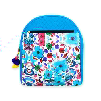 Printed Backpack- Blue Garden